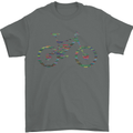 Cycling Word Cloud Cyclist Bicycle Mens T-Shirt Cotton Gildan Charcoal