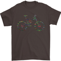Cycling Word Cloud Cyclist Bicycle Mens T-Shirt Cotton Gildan Dark Chocolate