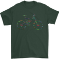 Cycling Word Cloud Cyclist Bicycle Mens T-Shirt Cotton Gildan Forest Green