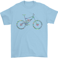 Cycling Word Cloud Cyclist Bicycle Mens T-Shirt Cotton Gildan Light Blue