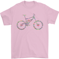 Cycling Word Cloud Cyclist Bicycle Mens T-Shirt Cotton Gildan Light Pink