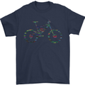 Cycling Word Cloud Cyclist Bicycle Mens T-Shirt Cotton Gildan Navy Blue