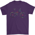 Cycling Word Cloud Cyclist Bicycle Mens T-Shirt Cotton Gildan Purple