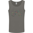 Cycling Word Cloud Cyclist Bicycle Mens Vest Tank Top Charcoal