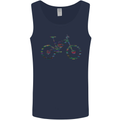 Cycling Word Cloud Cyclist Bicycle Mens Vest Tank Top Navy Blue