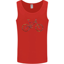 Cycling Word Cloud Cyclist Bicycle Mens Vest Tank Top Red