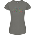 Cycling Word Cloud Cyclist Bicycle Womens Petite Cut T-Shirt Charcoal