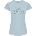 Cycling Word Cloud Cyclist Bicycle Womens Petite Cut T-Shirt Light Blue