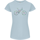 Cycling Word Cloud Cyclist Bicycle Womens Petite Cut T-Shirt Light Blue