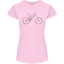 Cycling Word Cloud Cyclist Bicycle Womens Petite Cut T-Shirt Light Pink
