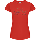 Cycling Word Cloud Cyclist Bicycle Womens Petite Cut T-Shirt Red