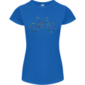 Cycling Word Cloud Cyclist Bicycle Womens Petite Cut T-Shirt Royal Blue