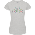 Cycling Word Cloud Cyclist Bicycle Womens Petite Cut T-Shirt Sports Grey