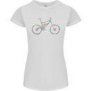 Cycling Word Cloud Cyclist Bicycle Womens Petite Cut T-Shirt White