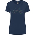 Cycling Word Cloud Cyclist Bicycle Womens Wider Cut T-Shirt Navy Blue