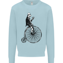 Cycling a Frog Riding a Penny Farthing Kids Sweatshirt Jumper Light Blue
