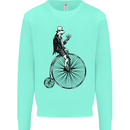 Cycling a Frog Riding a Penny Farthing Kids Sweatshirt Jumper Peppermint