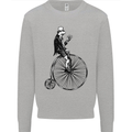Cycling a Frog Riding a Penny Farthing Kids Sweatshirt Jumper Sports Grey