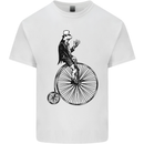 Cycling a Frog Riding a Penny Farthing Kids T-Shirt Childrens White