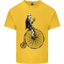 Cycling a Frog Riding a Penny Farthing Kids T-Shirt Childrens Yellow