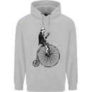 Cycling a Frog Riding a Penny Farthing Mens 80% Cotton Hoodie Sports Grey