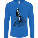 Cycling a Frog Riding a Penny Farthing Mens Long Sleeve T-Shirt Royal Blue