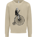 Cycling a Frog Riding a Penny Farthing Mens Sweatshirt Jumper Sand