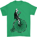 Cycling a Frog Riding a Penny Farthing Mens T-Shirt Cotton Gildan Irish Green