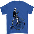 Cycling a Frog Riding a Penny Farthing Mens T-Shirt Cotton Gildan Royal Blue