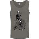 Cycling a Frog Riding a Penny Farthing Mens Vest Tank Top Charcoal