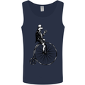 Cycling a Frog Riding a Penny Farthing Mens Vest Tank Top Navy Blue