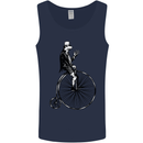 Cycling a Frog Riding a Penny Farthing Mens Vest Tank Top Navy Blue