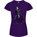 Cycling a Frog Riding a Penny Farthing Womens Petite Cut T-Shirt Purple