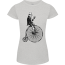 Cycling a Frog Riding a Penny Farthing Womens Petite Cut T-Shirt Sports Grey