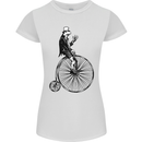Cycling a Frog Riding a Penny Farthing Womens Petite Cut T-Shirt White
