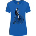 Cycling a Frog Riding a Penny Farthing Womens Wider Cut T-Shirt Royal Blue