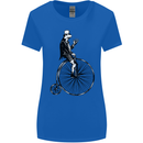 Cycling a Frog Riding a Penny Farthing Womens Wider Cut T-Shirt Royal Blue