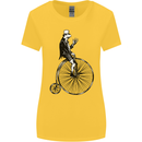 Cycling a Frog Riding a Penny Farthing Womens Wider Cut T-Shirt Yellow