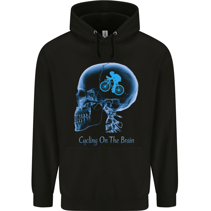 Cycling on the Brain Cyclist Bicycle Bike Childrens Kids Hoodie Black