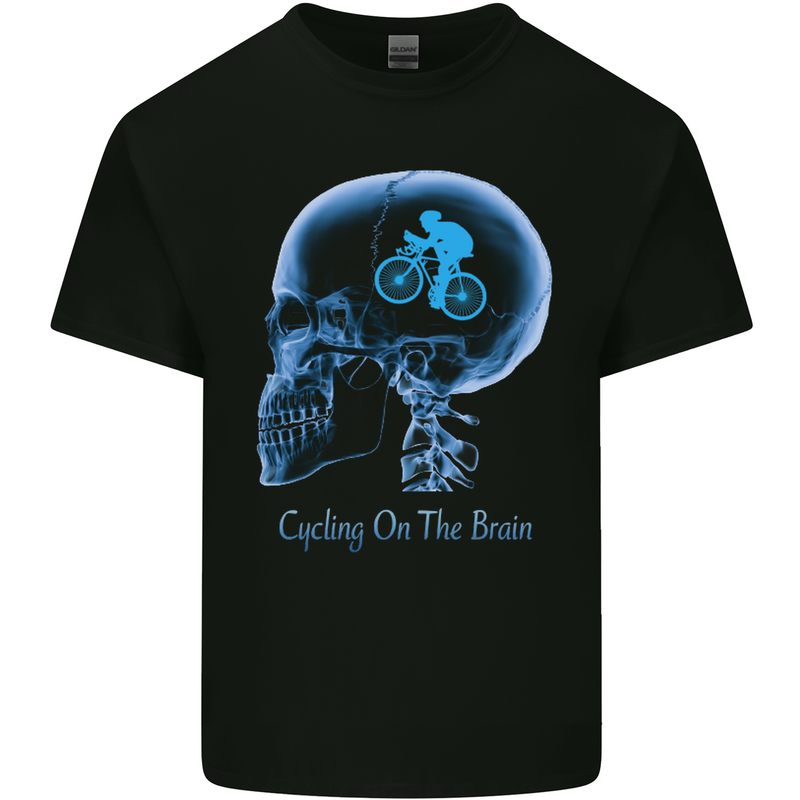 Cycling on the Brain Cyclist Bicycle Bike Mens Cotton T-Shirt Tee Top Black