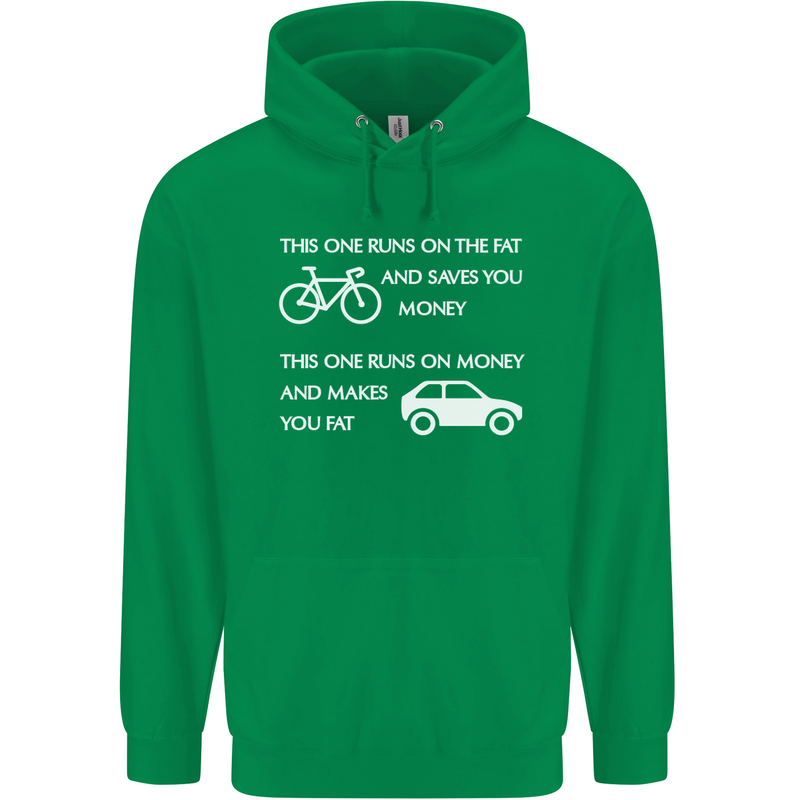 Cycling v's Cars Cyclist Environment Funny Childrens Kids Hoodie Irish Green