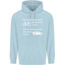 Cycling v's Cars Cyclist Environment Funny Childrens Kids Hoodie Light Blue