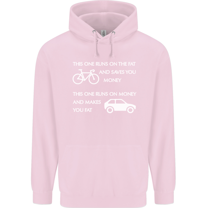 Cycling v's Cars Cyclist Environment Funny Childrens Kids Hoodie Light Pink