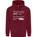 Cycling v's Cars Cyclist Environment Funny Childrens Kids Hoodie Maroon