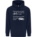 Cycling v's Cars Cyclist Environment Funny Childrens Kids Hoodie Navy Blue