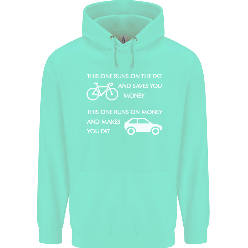 Cycling v's Cars Cyclist Environment Funny Childrens Kids Hoodie Peppermint