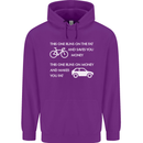 Cycling v's Cars Cyclist Environment Funny Childrens Kids Hoodie Purple