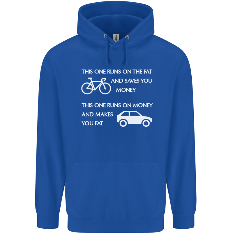 Cycling v's Cars Cyclist Environment Funny Childrens Kids Hoodie Royal Blue