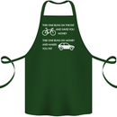 Cycling v's Cars Cyclist Environment Funny Cotton Apron 100% Organic Forest Green
