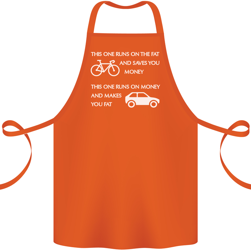 Cycling v's Cars Cyclist Environment Funny Cotton Apron 100% Organic Orange